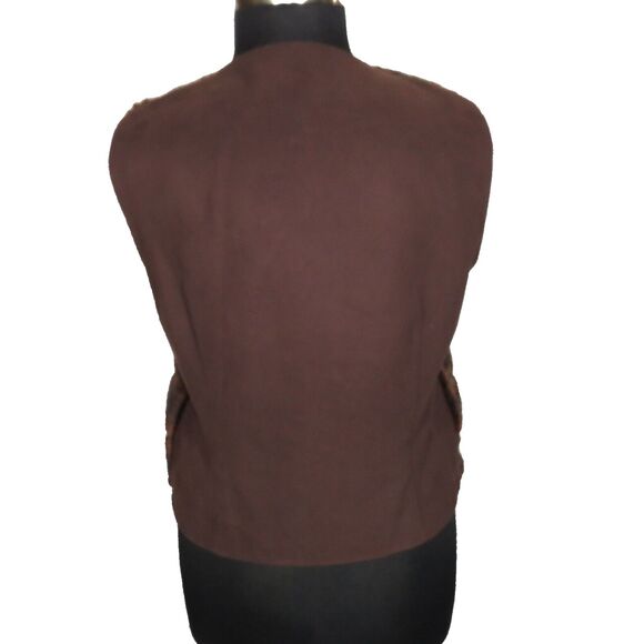 Catherine Stewart For Bellepointe Brown Faux Fur Vest Size Large - Picture 7 of 8